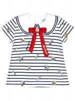 T-Shirt Baby Girl Blue Stripe Mayoral T-Shirt Baby Girl Blue Stripe Mayoral