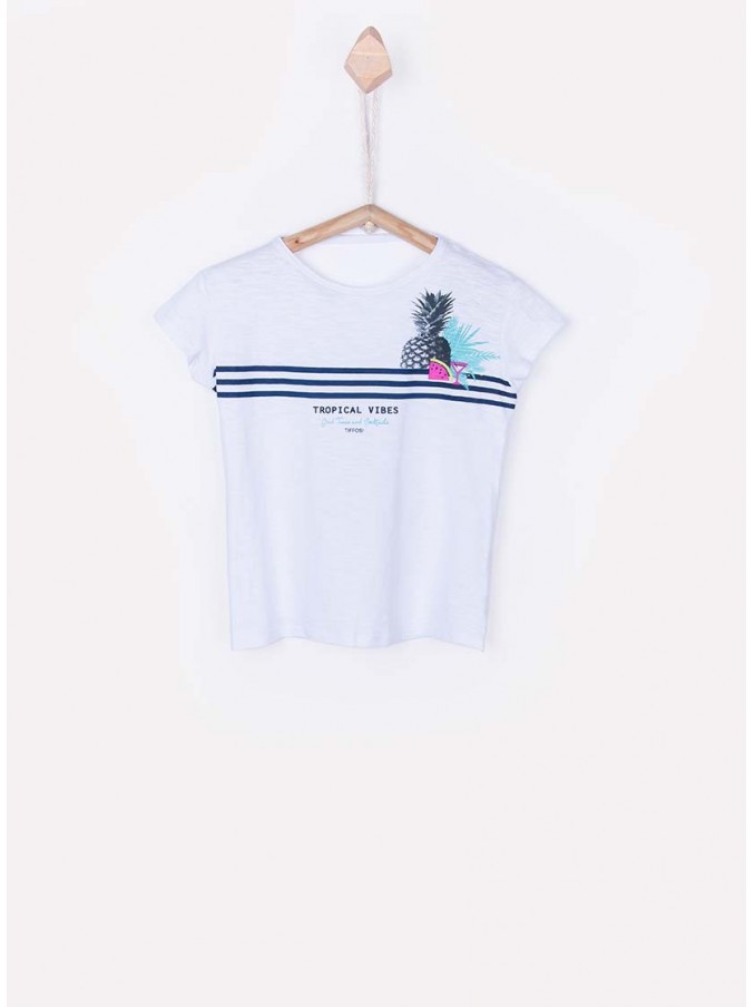 T-Shirt Girl White Tiffosi Kids