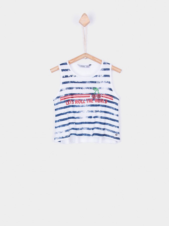 Blusa Niña Raya Azul Tiffosi Kids