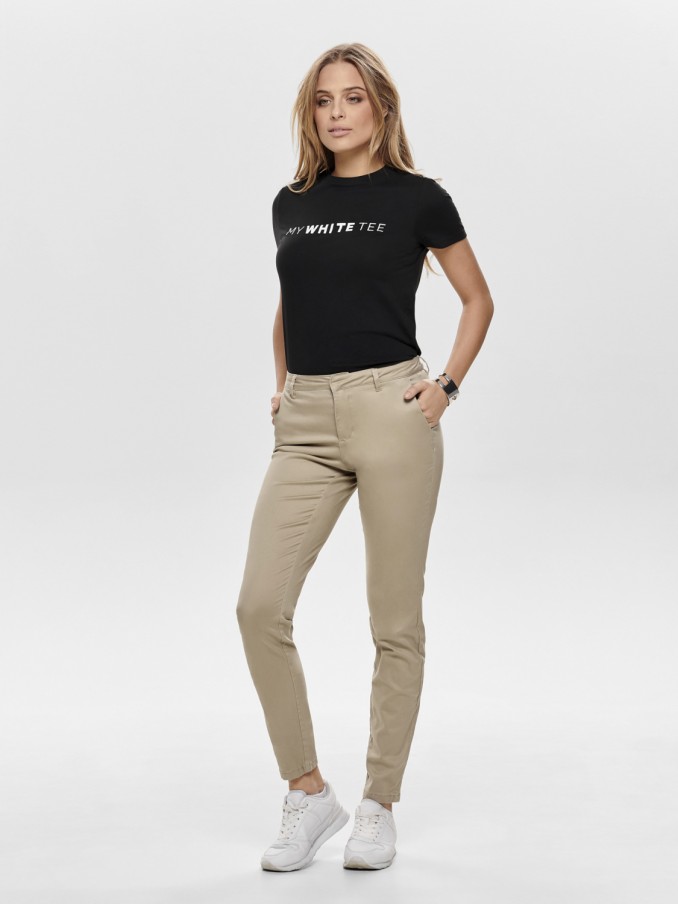 Pants Woman Beige Only