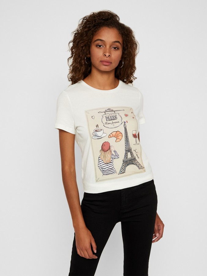 T-Shirt Woman Beige Vero Moda