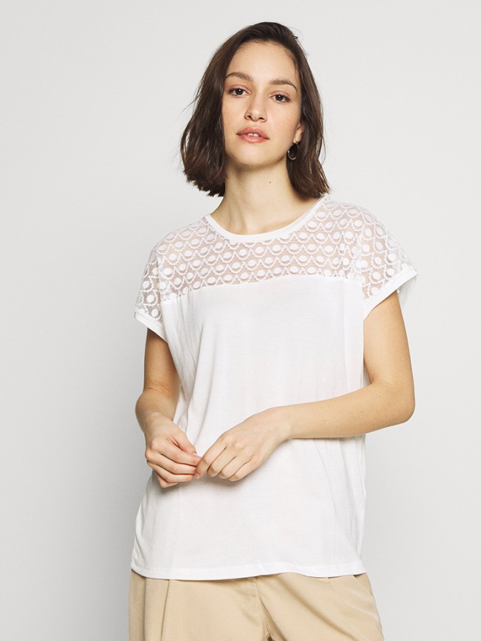 T-Shirt Woman Cream Vero Moda
