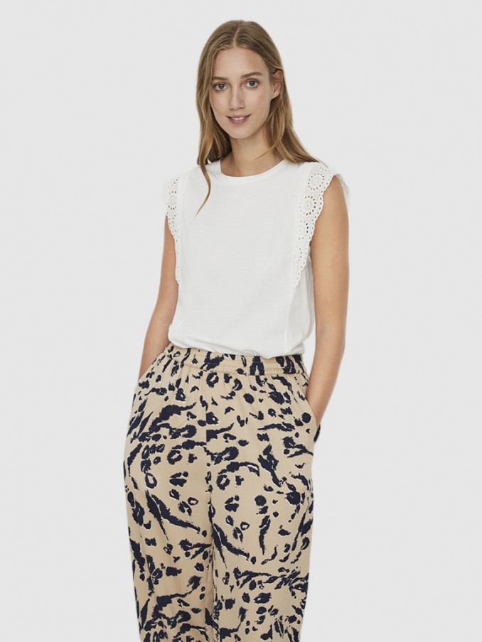 Camiseta Mujer Blanco Vero Moda