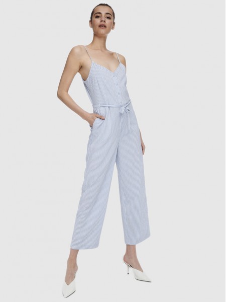 Overall Woman Blue Stripe Only