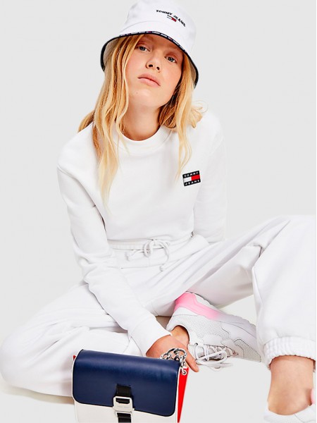 Sweatshirt Woman White Tommy Jeans