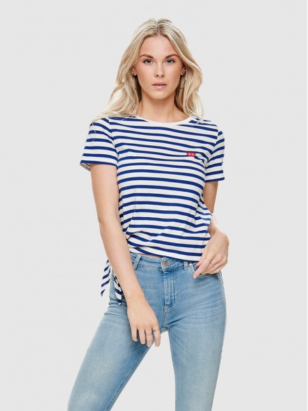 T-Shirt Woman Blue Stripe Only
