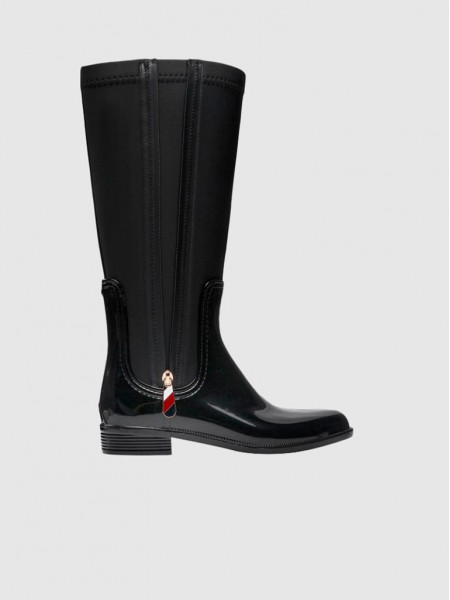 Rain Boots Woman Black Tommy Jeans