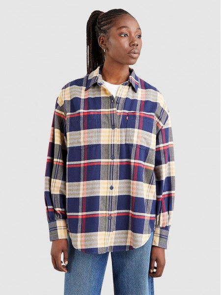 Shirt Woman Blue Chess Levis