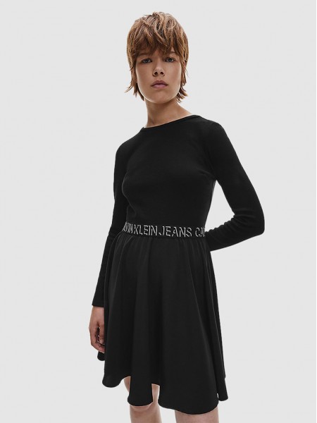 Vestido Mulher Logo Elastic Calvin Klein