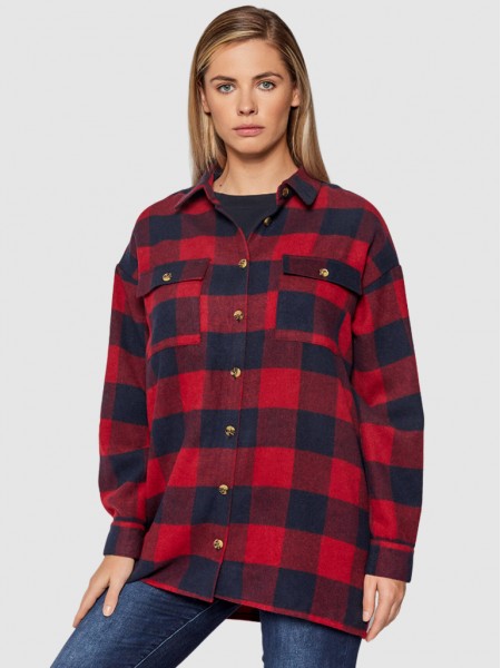 Shirt Woman Red Chess Noisy May