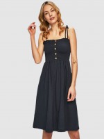 Dress Woman Navy Blue Vero Moda Dress Woman Navy Blue Vero Moda