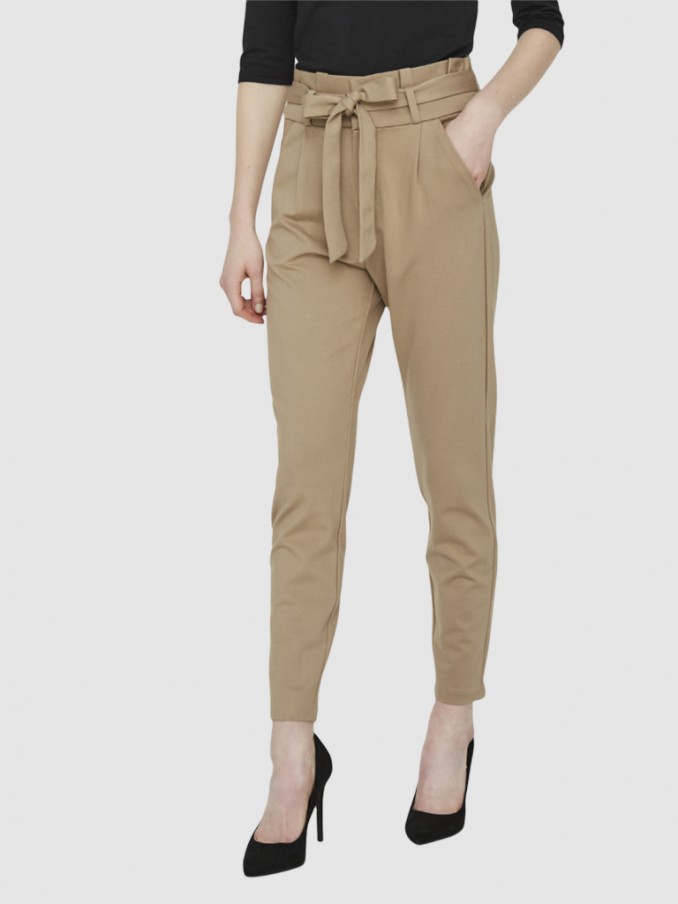 Pants Woman Beige Vero Moda