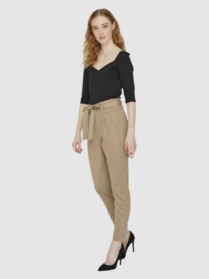 Pants Woman Beige Vero Moda