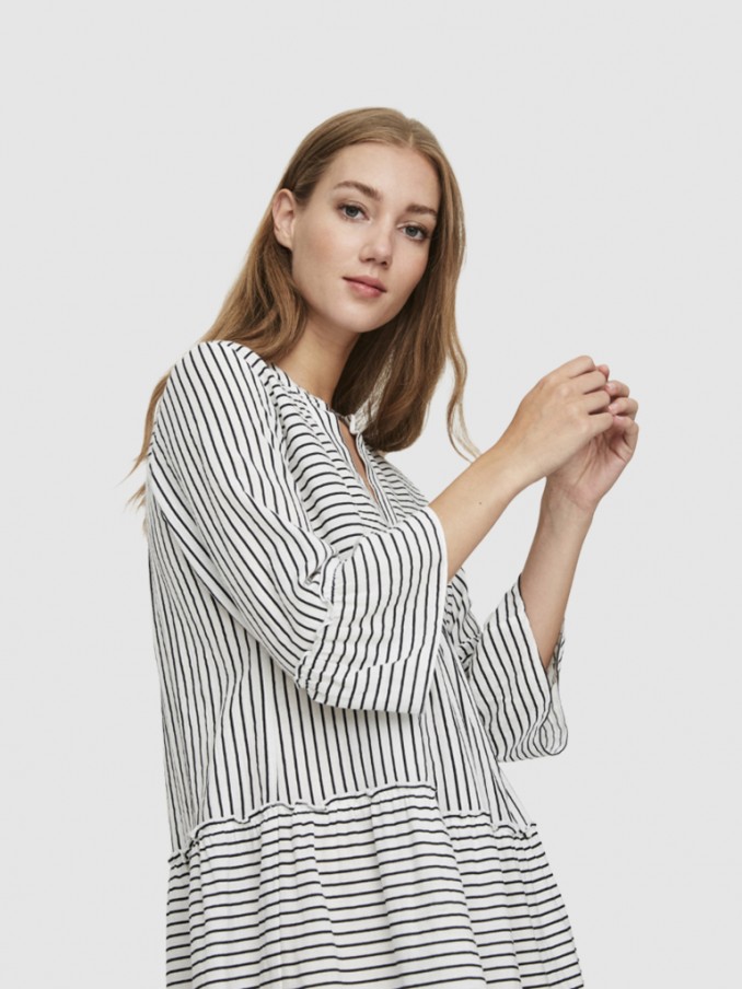 Vestido Mujer Raya Negra Vero Moda
