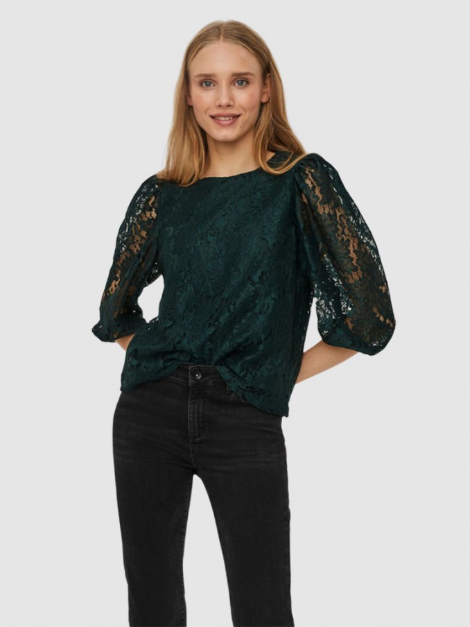 Shirt Woman Dark Green Vero Moda
