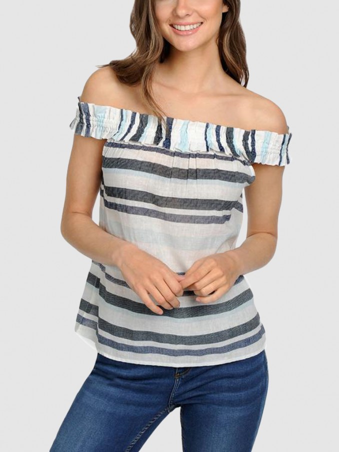 Blusa Mujer Raya Azul Vero Moda