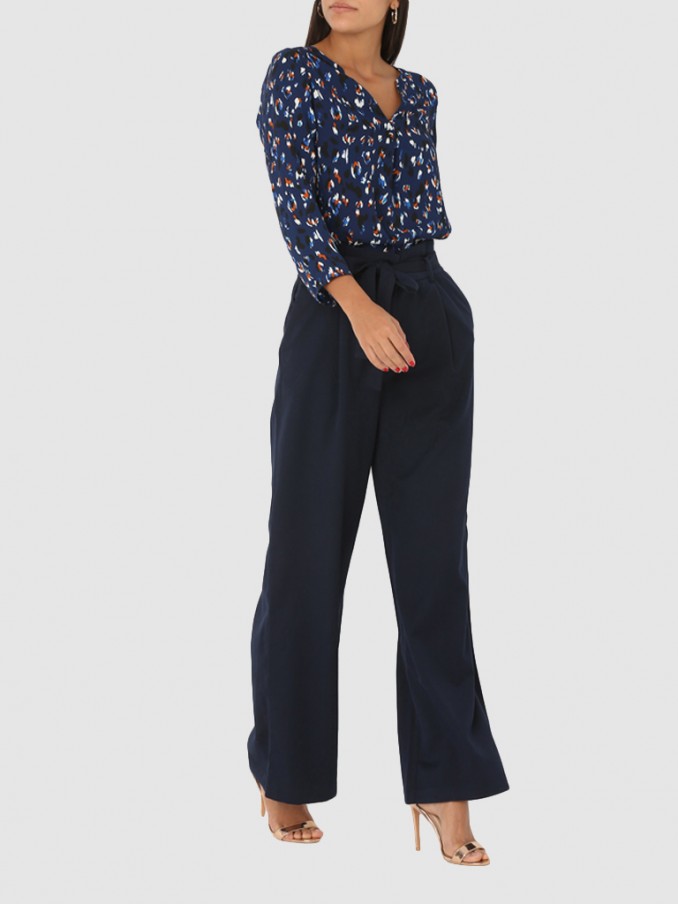 Pants Woman Navy Blue Vero Moda