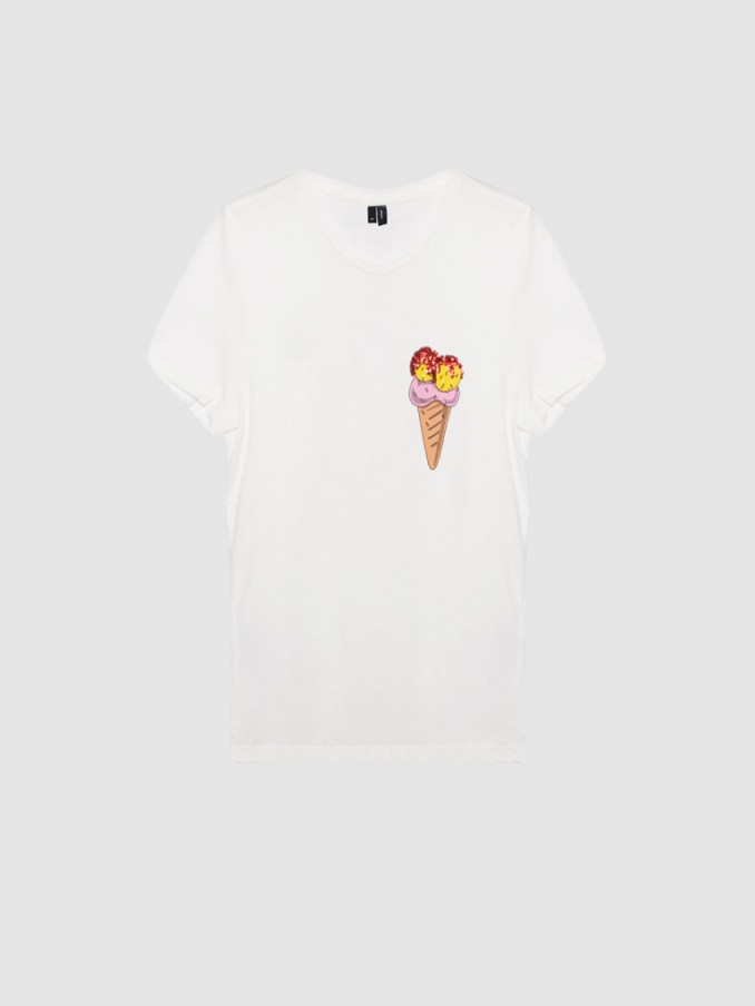Camiseta Mujer Blanco Vero Moda