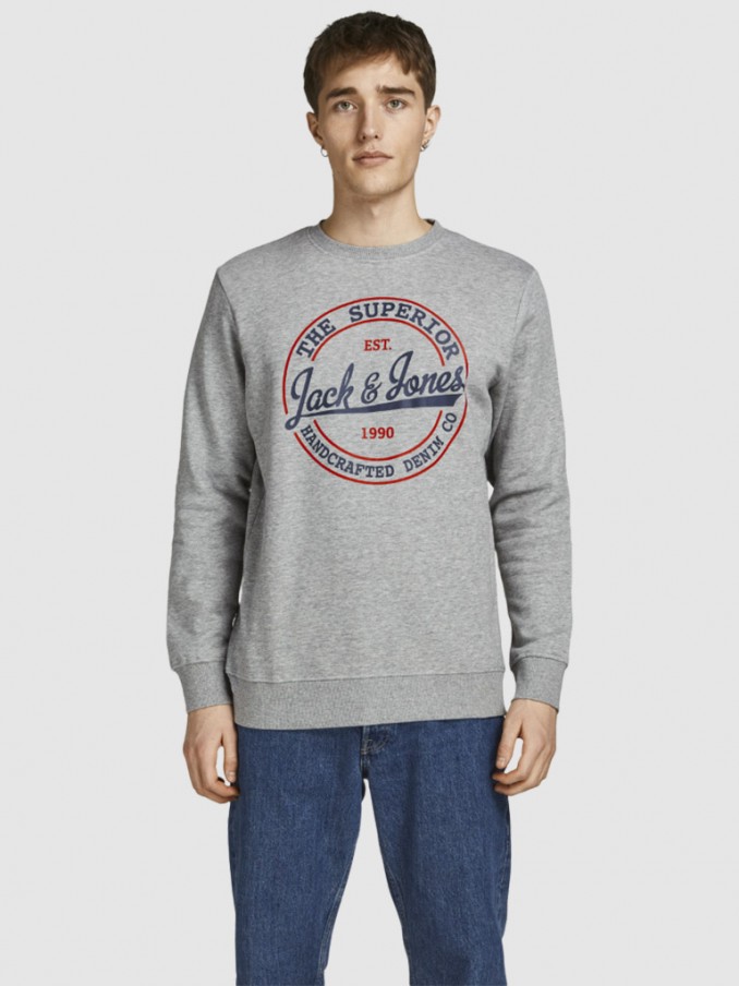 Sweatshirt Man Grey Jack & Jones