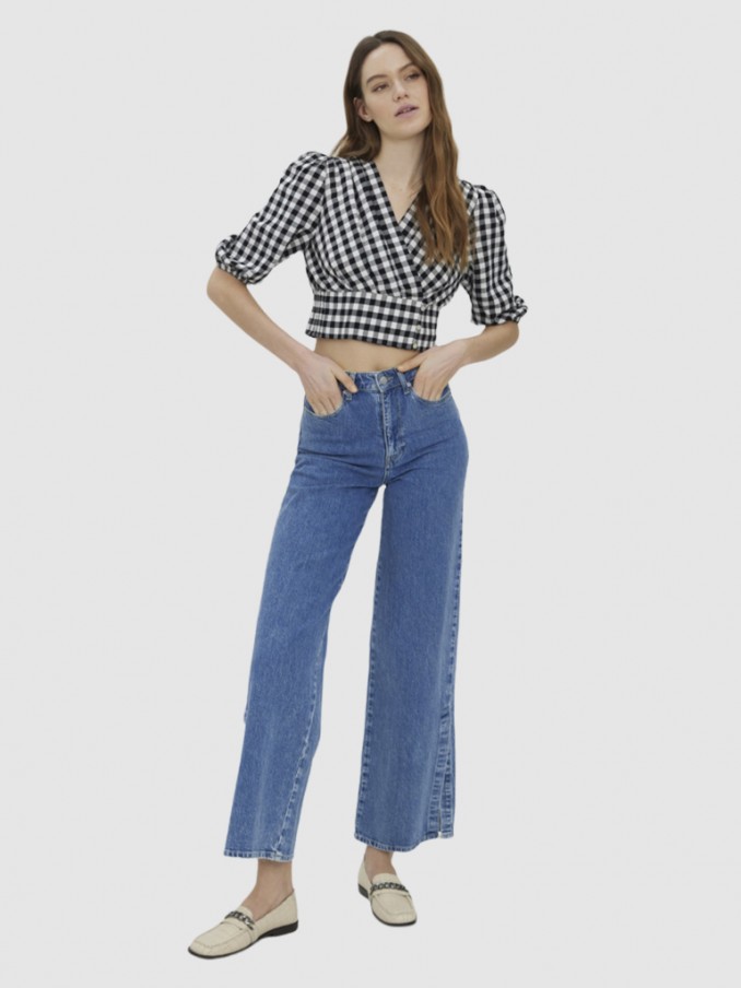 Blusa Mujer Negro Con Blanco Vero Moda