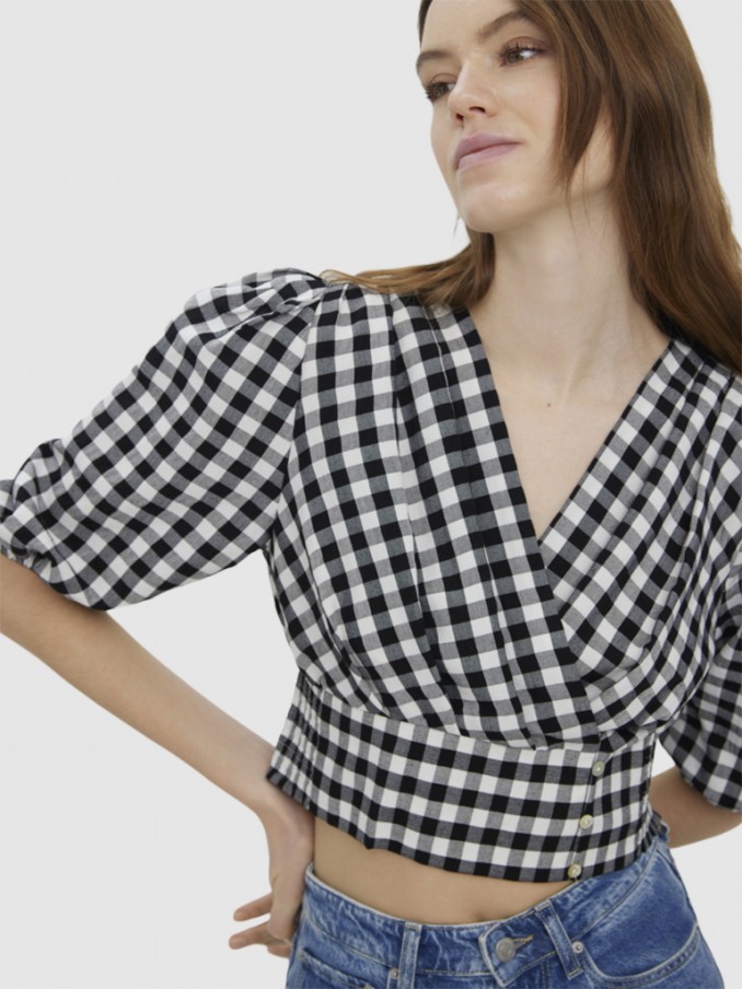 Blusa Mujer Negro Con Blanco Vero Moda