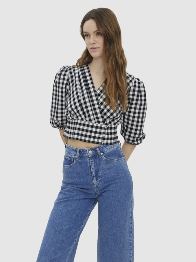 Blusa Mujer Negro Con Blanco Vero Moda