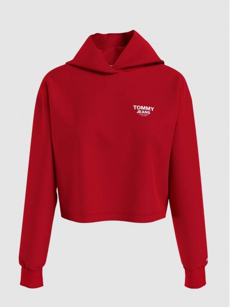 Sweatshirt Woman Red Tommy Jeans