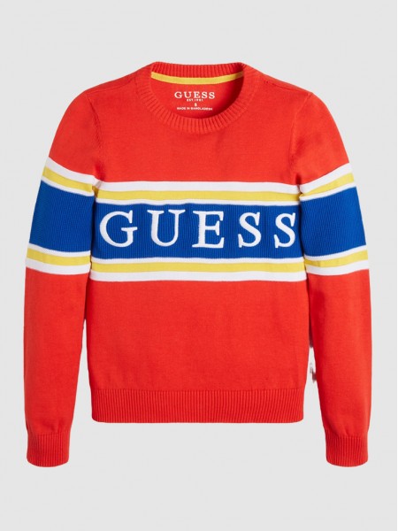 Sweatshirt Boy Red Guess