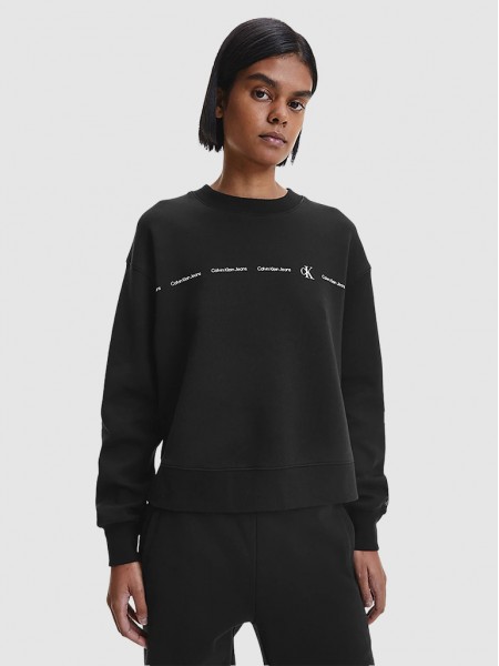 Sweatshirt Mulher Repeat Logo Calvin Klein