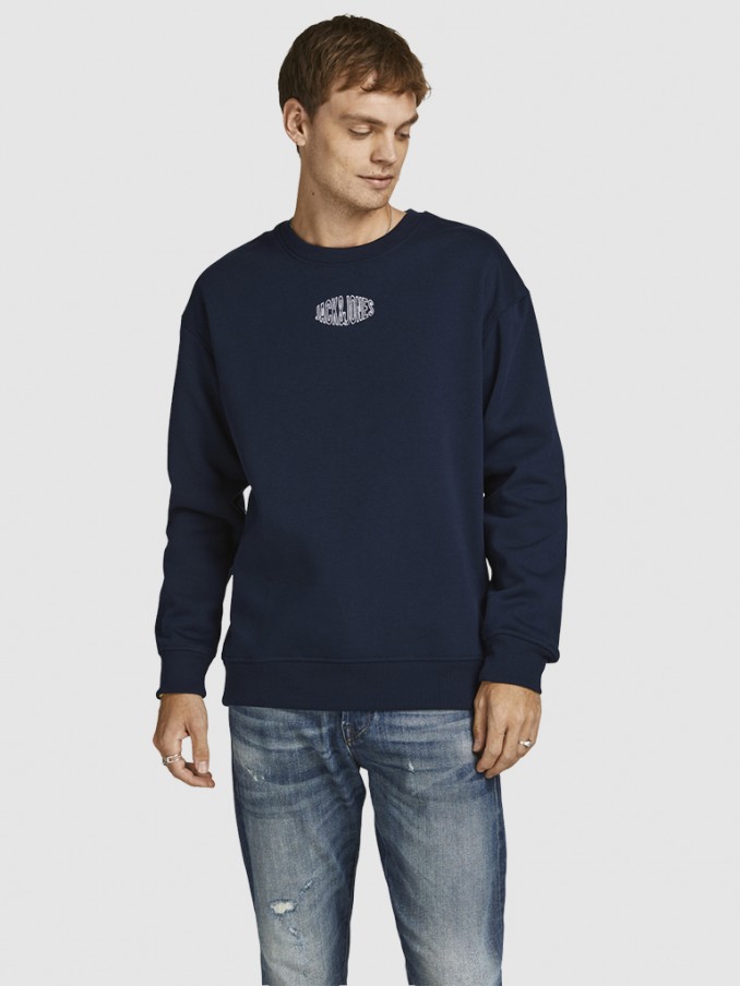 Sweatshirt Man Navy Blue Jack & Jones