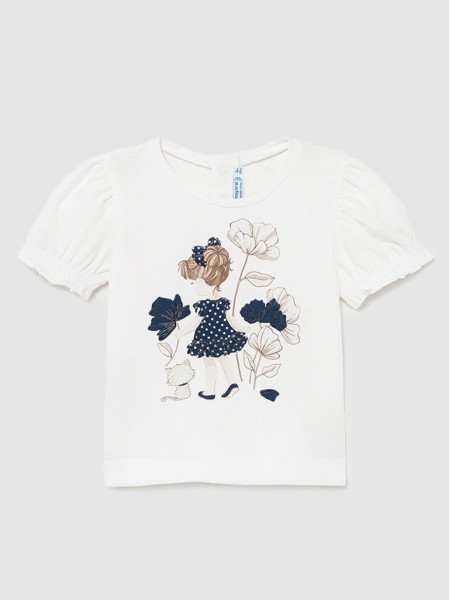 T-Shirt Baby Girl White Mayoral