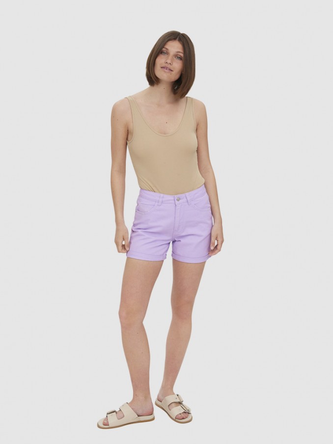 Pantalones Cortos Mujer Lila Vero Moda