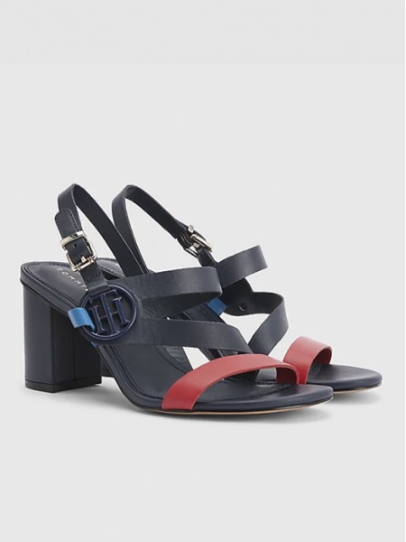 Sandlia Mulher Round High Heel Tommy Jeans