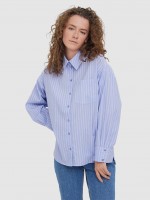 Camisa Mujer Raya Azul Vero Moda Camisa Mujer Raya Azul Vero Moda