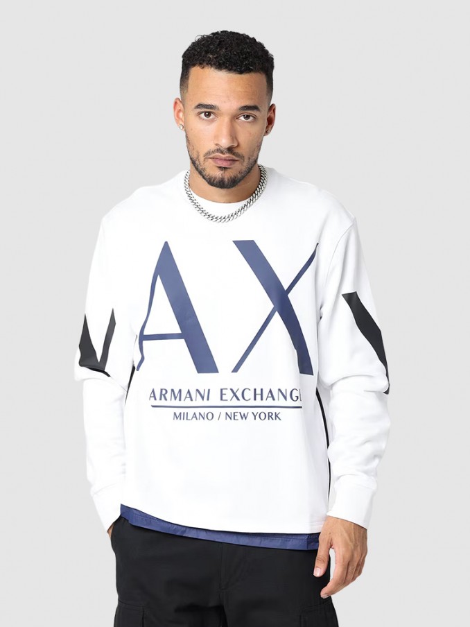 Sweatshirt Man Cream Armani Exchange - 3Lzmldzj4Xz  |  Mellmak