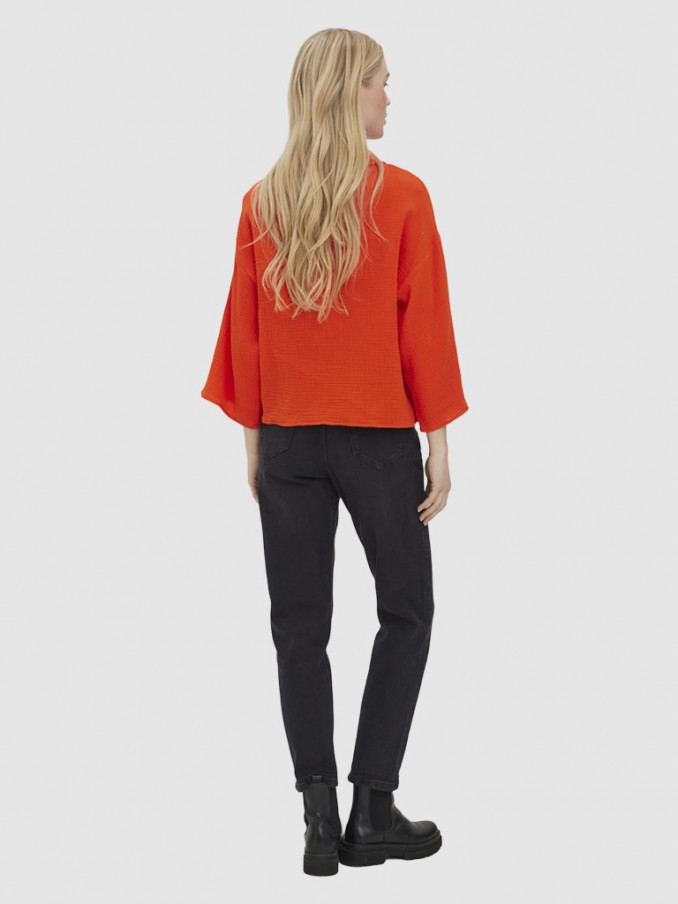 Camisa Mujer Naranja Vero Moda