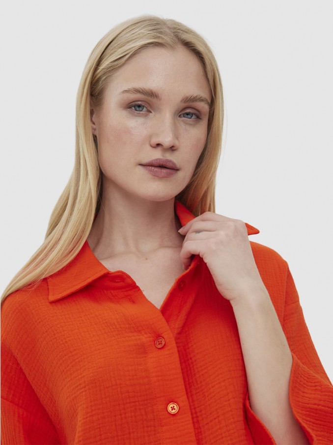 Camisa Mujer Naranja Vero Moda