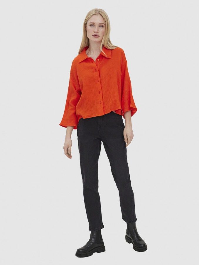 Camisa Mujer Naranja Vero Moda