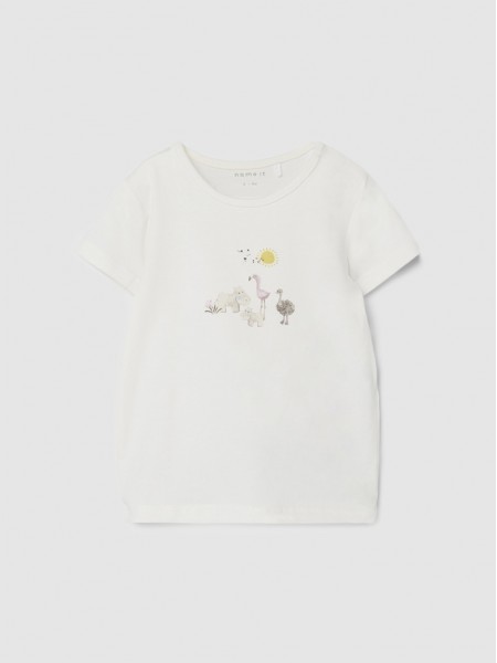 T-Shirt Baby Girl White Name It