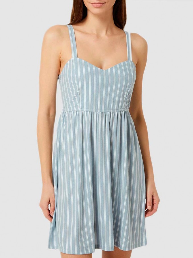 Dress Woman Blue Stripe Only