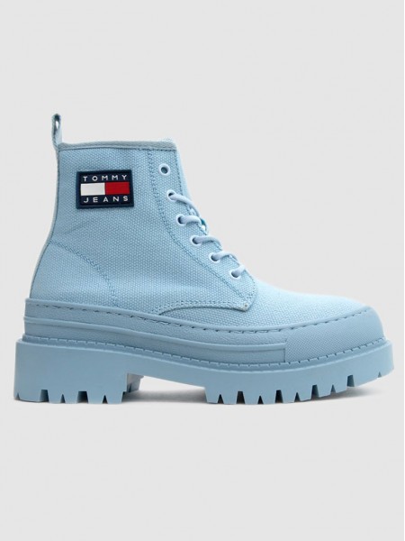 Boots Woman Light Blue Tommy Jeans