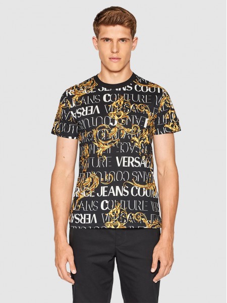 T-Shirt Homem Print Logo Versace