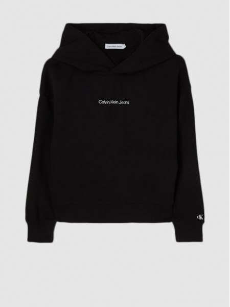 Sweatshirt Girl Black Calvin Klein