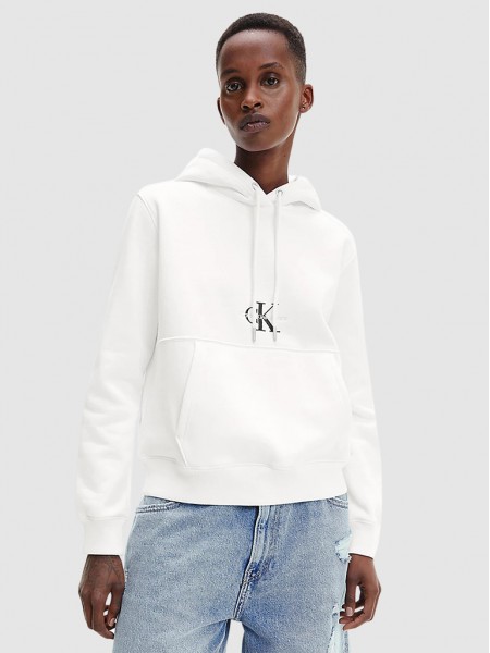 Sweatshirt Woman White Calvin Klein