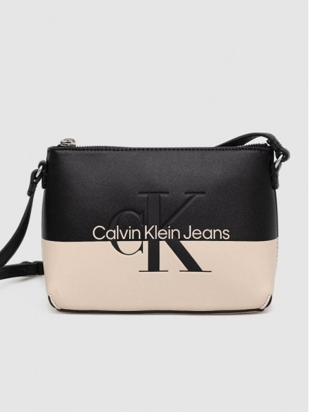 Handbag Woman Black W / White Calvin Klein