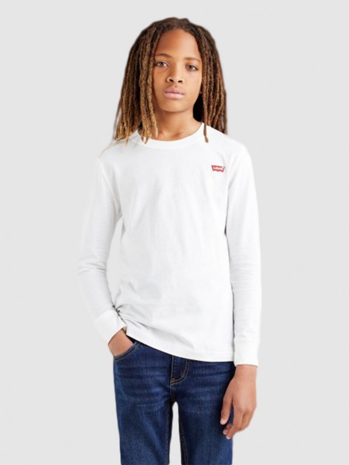 Sweatshirt Boy White Levis - 8Ec706  | Mellmak