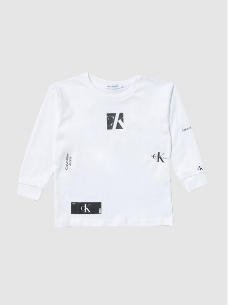 Sweatshirt Boy White Calvin Klein