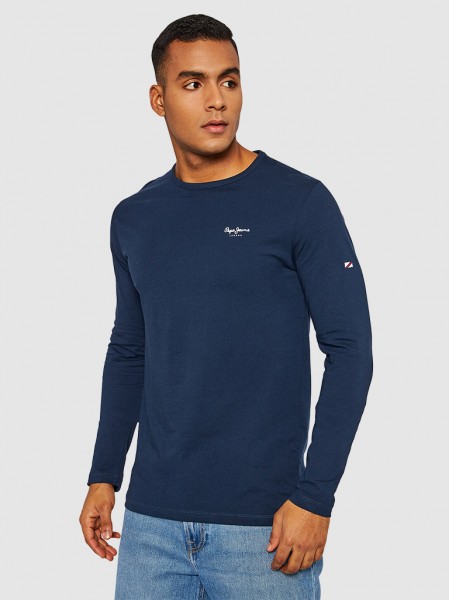 Sweatshirt Man Navy Blue Pepe Jeans London