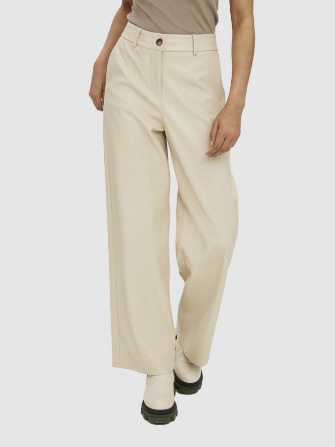 Pants Woman Beige Vero Moda