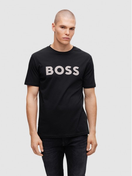T-Shirt Man Black Hugo Boss